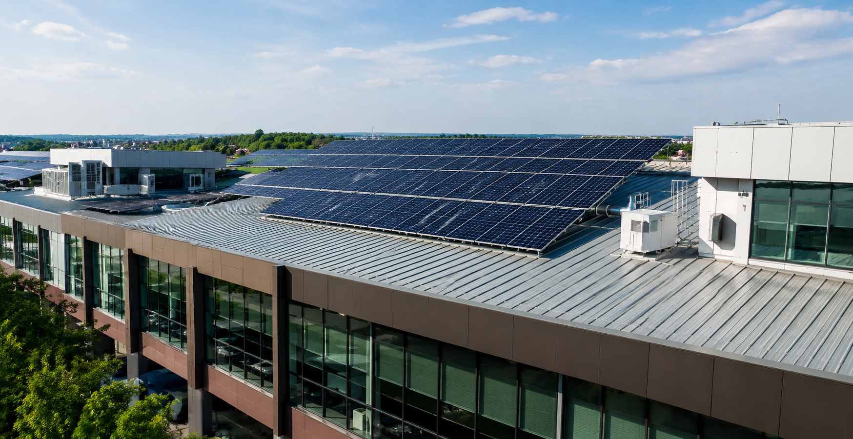 Commercial solar panel array